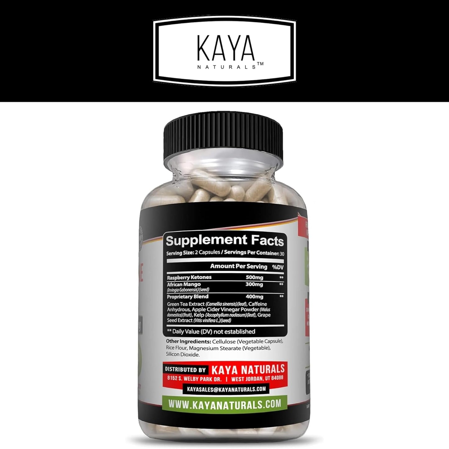 Natural Raspberry Ketone Weight Loss Supplement for Keto Diet - 60 Capsules - Appetite Control & Metabolism Boost