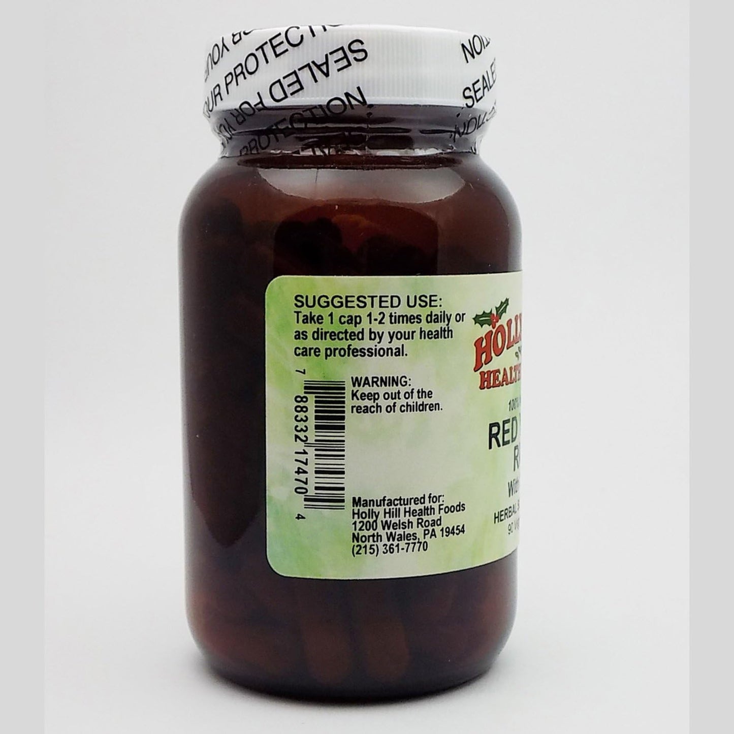 Natural Red Yeast Rice Capsules - 90 Vegetarian Capsules by Holly Hill Health Foods