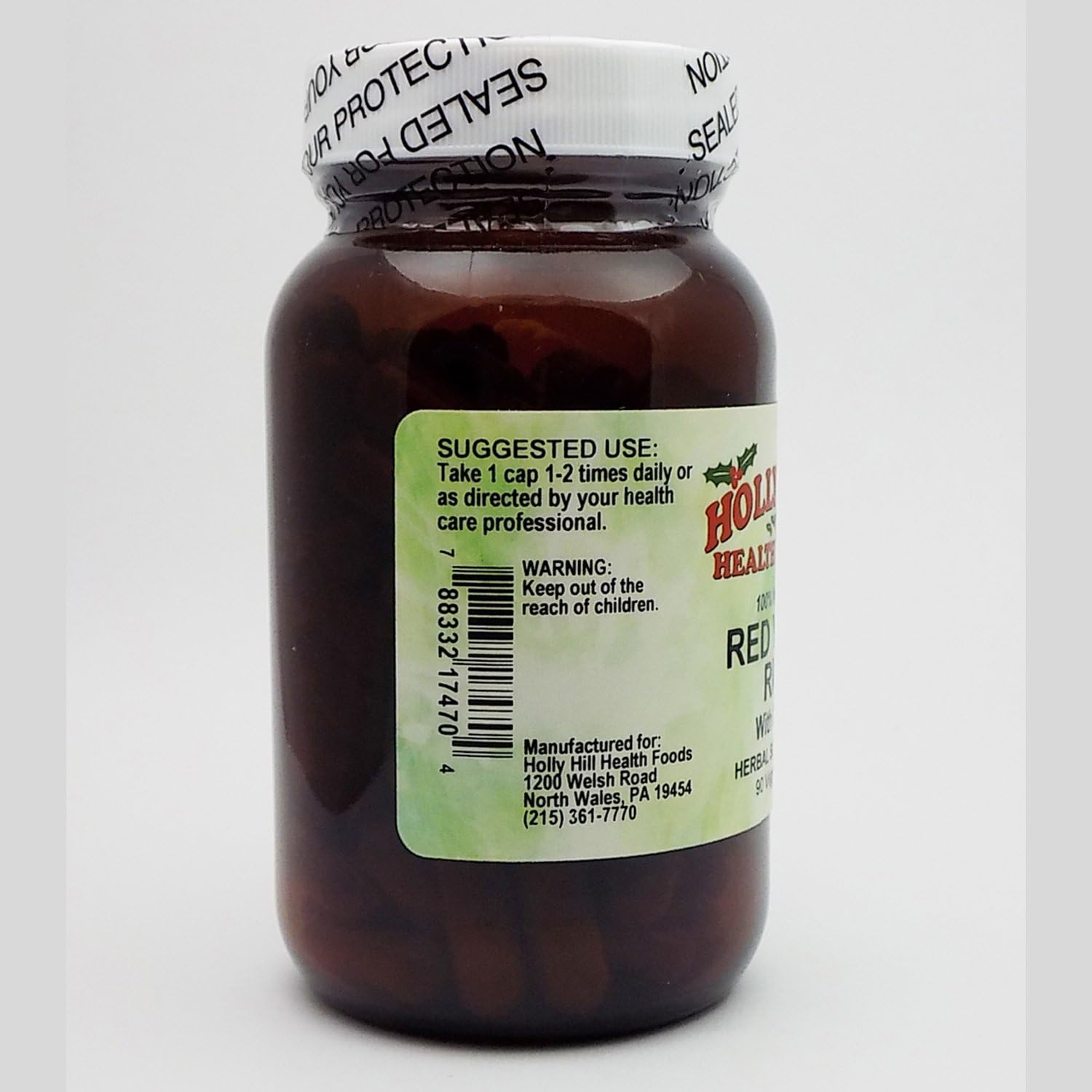 Natural Red Yeast Rice Capsules - 90 Vegetarian Capsules by Holly Hill Health Foods