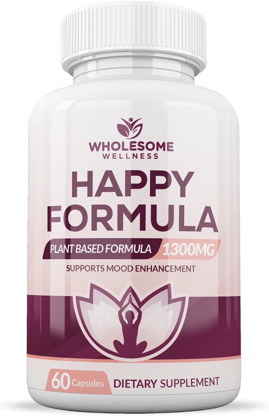 Natural Relief Supplement for Women & Men | Wholesome Wellness Happy Formula - 60 Capsules