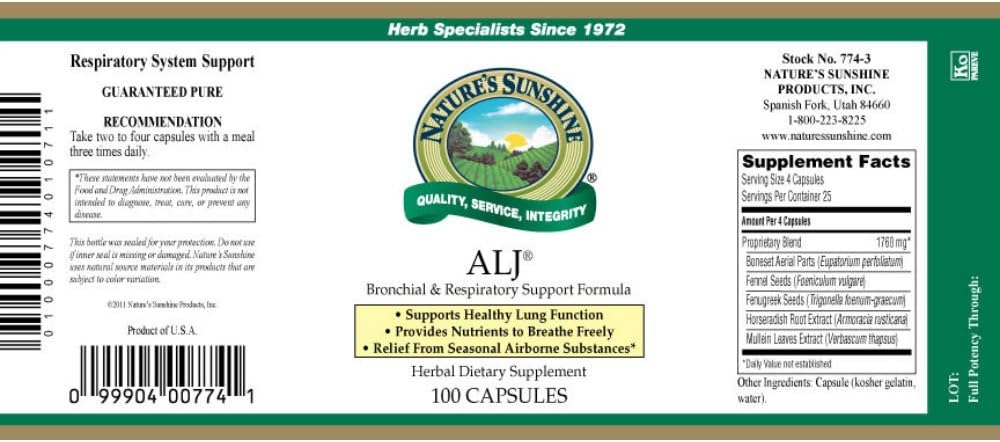 Natural Respiratory Support: ALJ 100 Capsules x 2 Pack