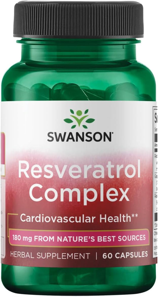 Natural Resveratrol Complex Capsules for Cardiovascular Health & Wellness - Herbal Supplement with Protection & Support