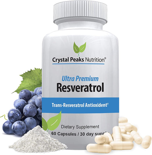 Natural Resveratrol Supplement for Aging Support - Antioxidants & Immune System Boost - Joint Support (60 Capsules)