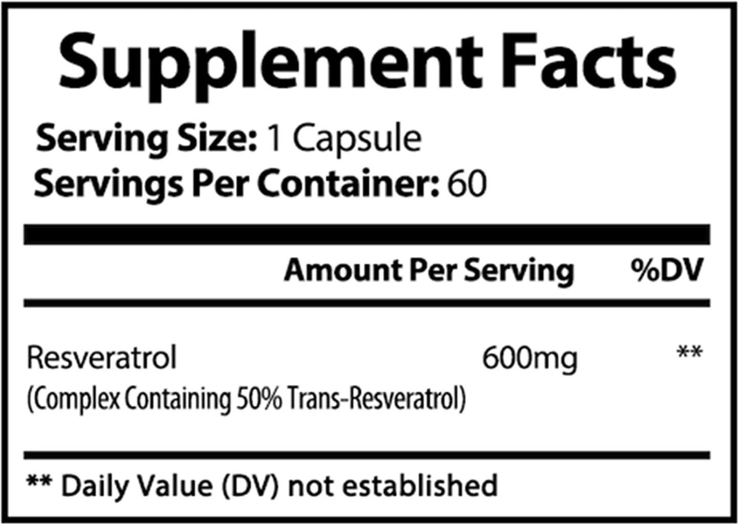 Natural Resveratrol Supplement for Aging Support - Antioxidants & Immune System Boost - Joint Support (60 Capsules)
