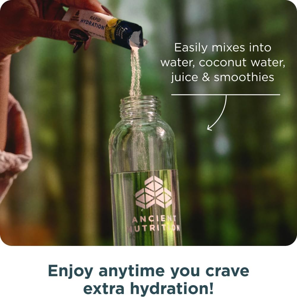 Natural Sea Salt and Red Marine Algae Electrolyte Powder for Rapid Hydration, Lemon Lime Flavor, 15 Servings