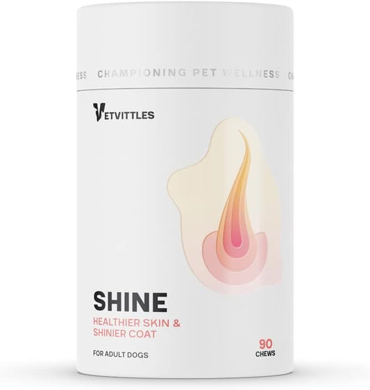 Natural Skin and Coat Support Soft Chews for Adult Dogs - Promotes Healthy Skin and Shiny Coat, Reduces Shedding - 90 Count