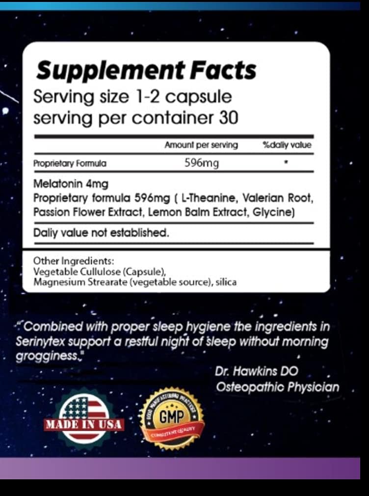 Natural Sleep Aid Supplement Formulated by Psychiatrists - SERINYTEX Sleep