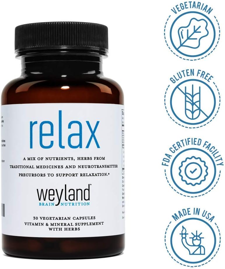 Natural Sleep Support Supplement with GABA, L-Theanine, Valerian Root, 5-HTP, Lemon Balm - 30 Vegetarian Capsules for Relaxation and Calmness