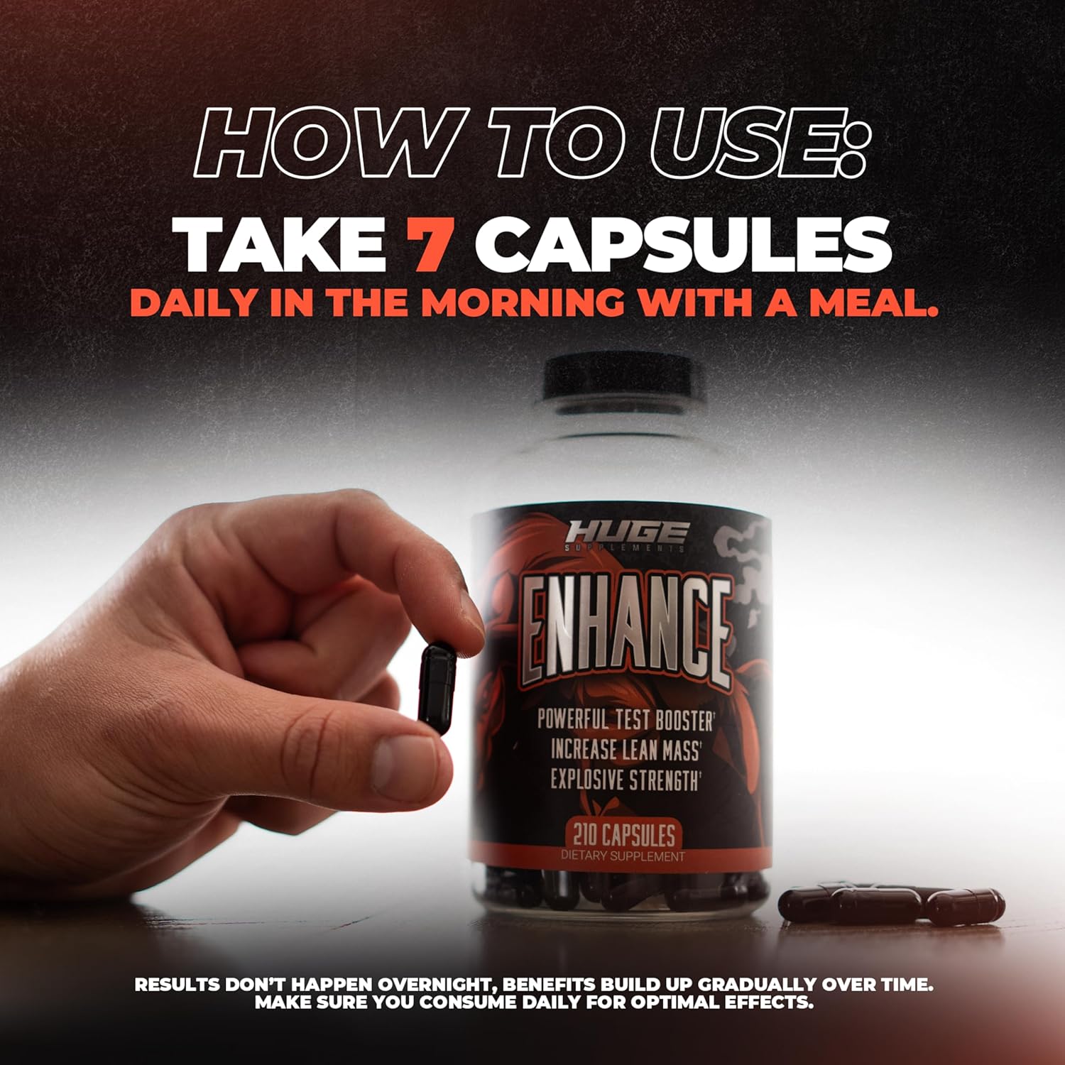 Natural Strength & Stamina Enhancer for Men - Enhance Strength, Size & Stamina - 240 Capsules - Huge Supplements