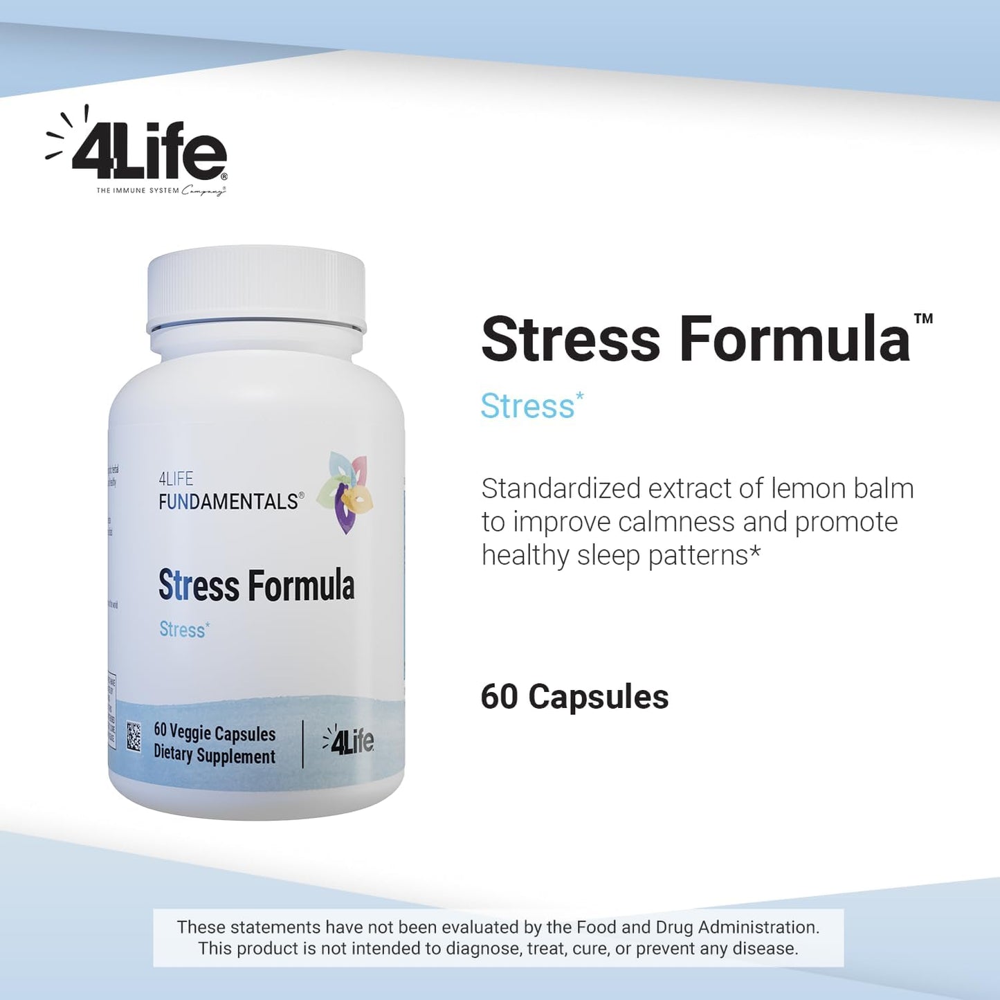 Natural Stress Relief Dietary Supplement with Lemon Balm, Chamomile, and Valerian Root - 60 Capsules for Sleep and Nervous System Support