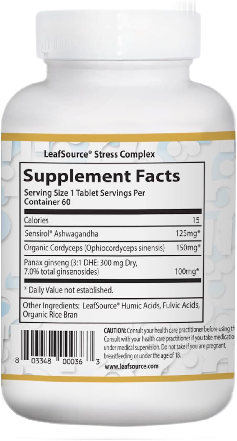 Natural Stress Relief & Energy Boost Capsules with Advanced Ashwagandha Sensirol® - Reduces Irritability, Enhances Focus, Promotes Calm Sleep - 60 Count