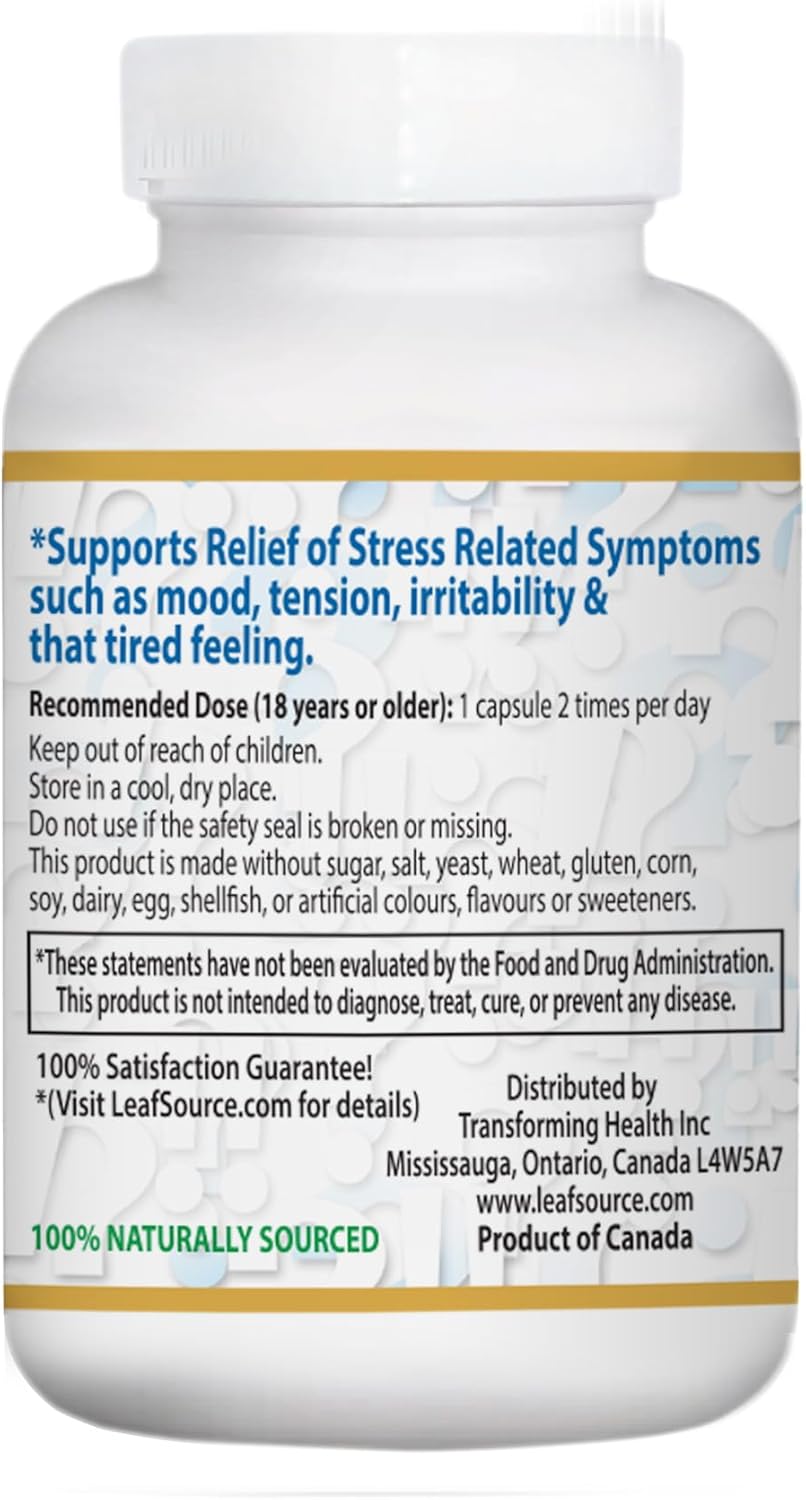 Natural Stress Relief & Energy Boost Capsules with Advanced Ashwagandha Sensirol® - Reduces Irritability, Enhances Focus, Promotes Calm Sleep - 60 Count