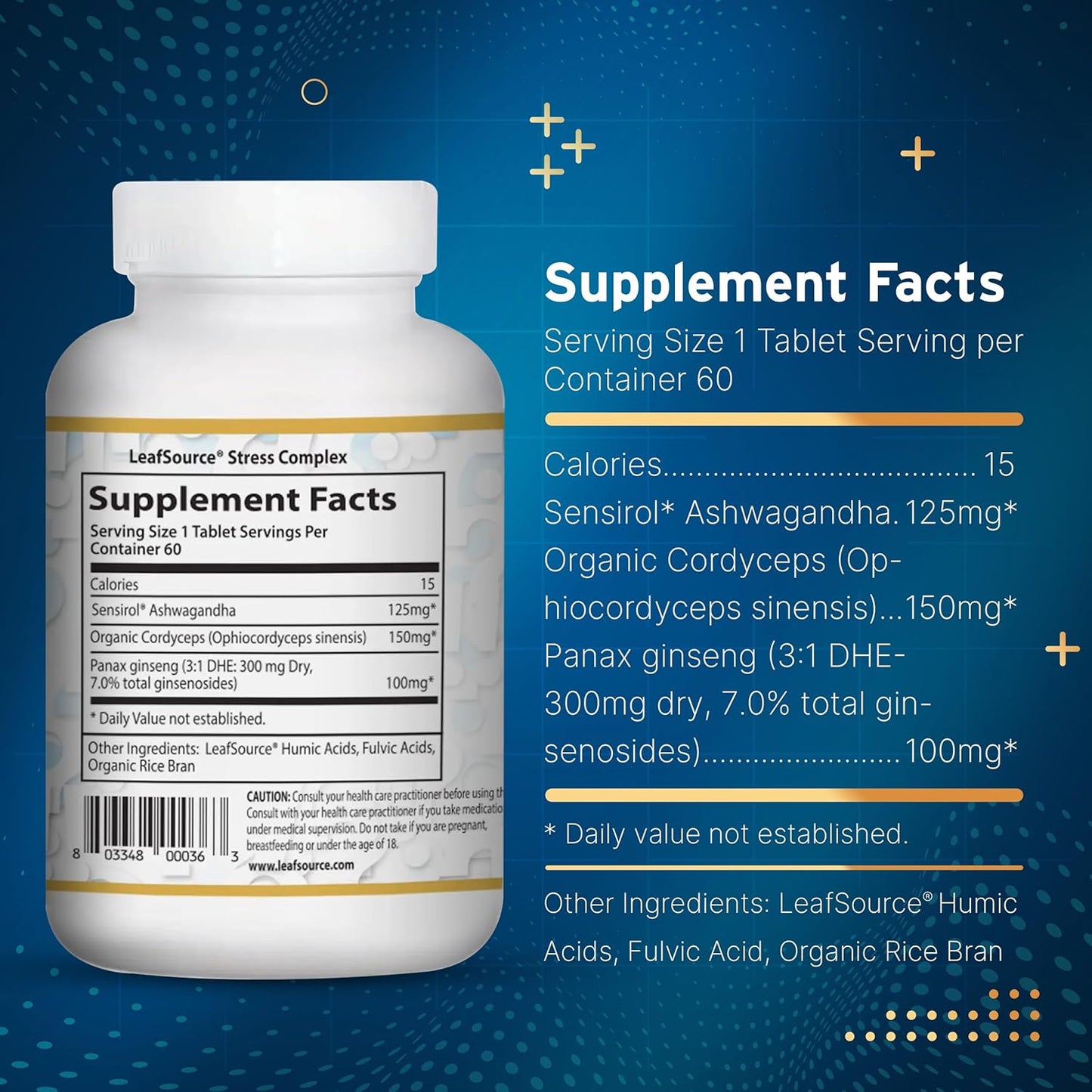 Natural Stress Relief & Energy Boost Capsules with Advanced Ashwagandha Sensirol® - Reduces Irritability, Enhances Focus, Promotes Calm Sleep - 60 Count