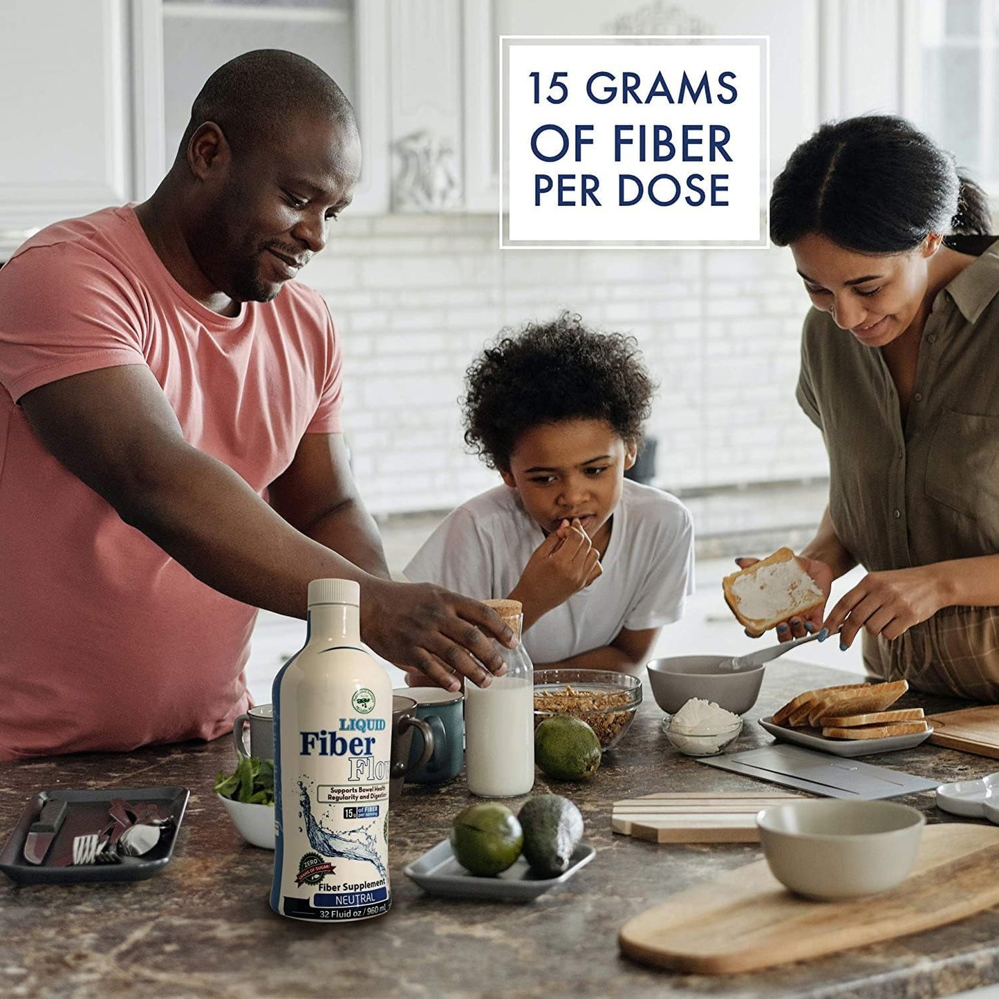 Natural Sugar-Free Prebiotic Inulin Fiber Supplement for Intestinal Balance - Liquid Fiber Flow Drink by Nutritional Designs ND Labs