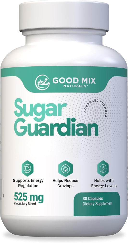 Natural Sugar Guardian Supplement with Herbal-Based Solution - Non-GMO - Made in the USA - 30 Powder Capsules - 1-Month Supply - Plant-Based Formula