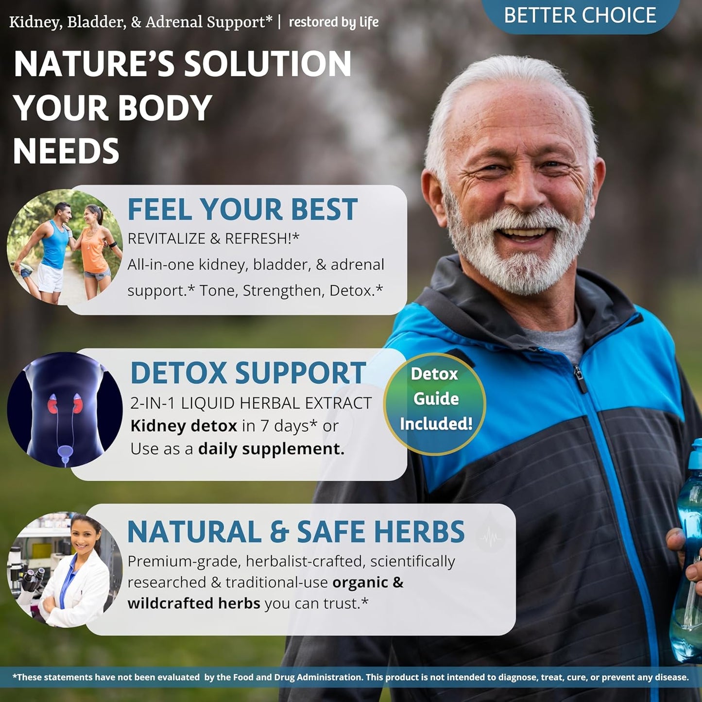 Natural Support for Kidney, Bladder, and Adrenal Health - Restored By Life