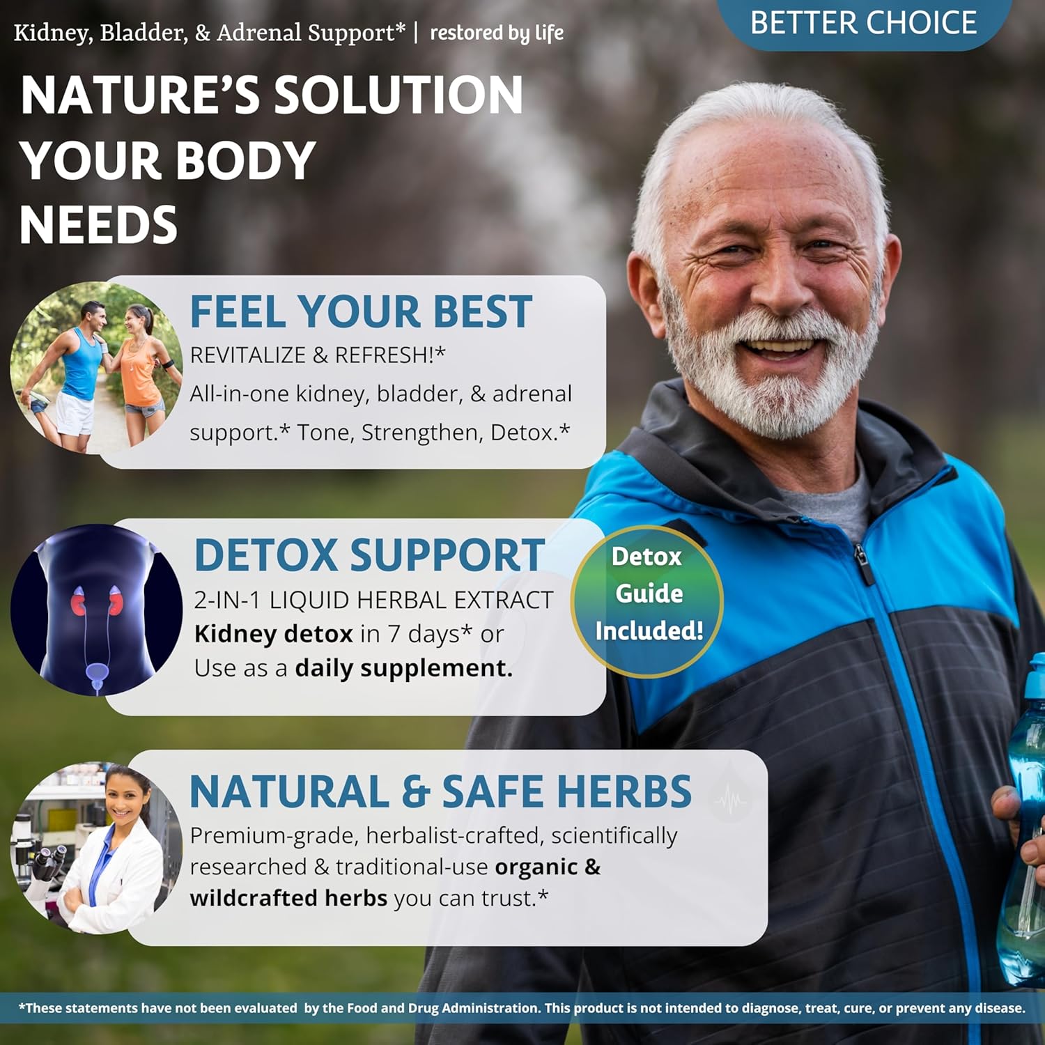 Natural Support for Kidney, Bladder, and Adrenal Health - Restored By Life