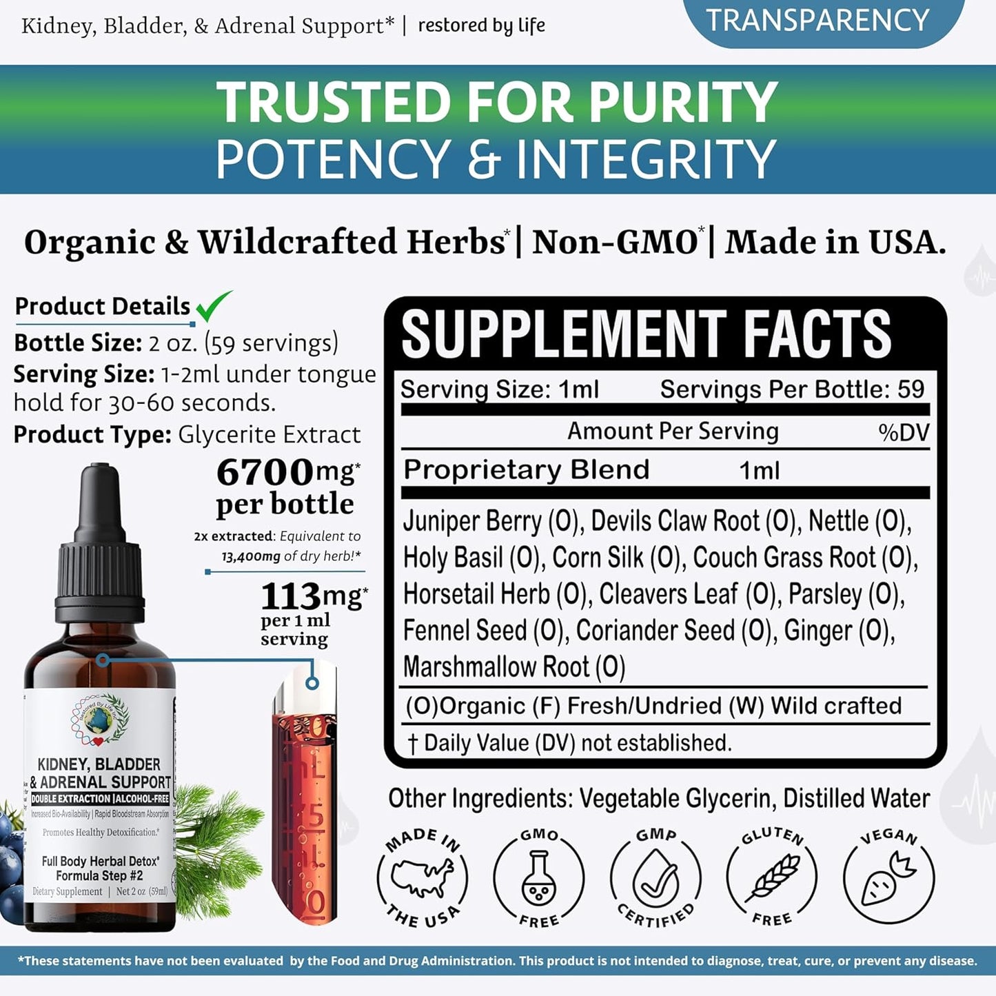 Natural Support for Kidney, Bladder, and Adrenal Health - Restored By Life