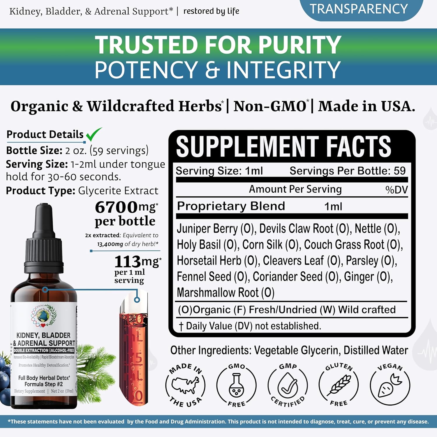 Natural Support for Kidney, Bladder, and Adrenal Health - Restored By Life