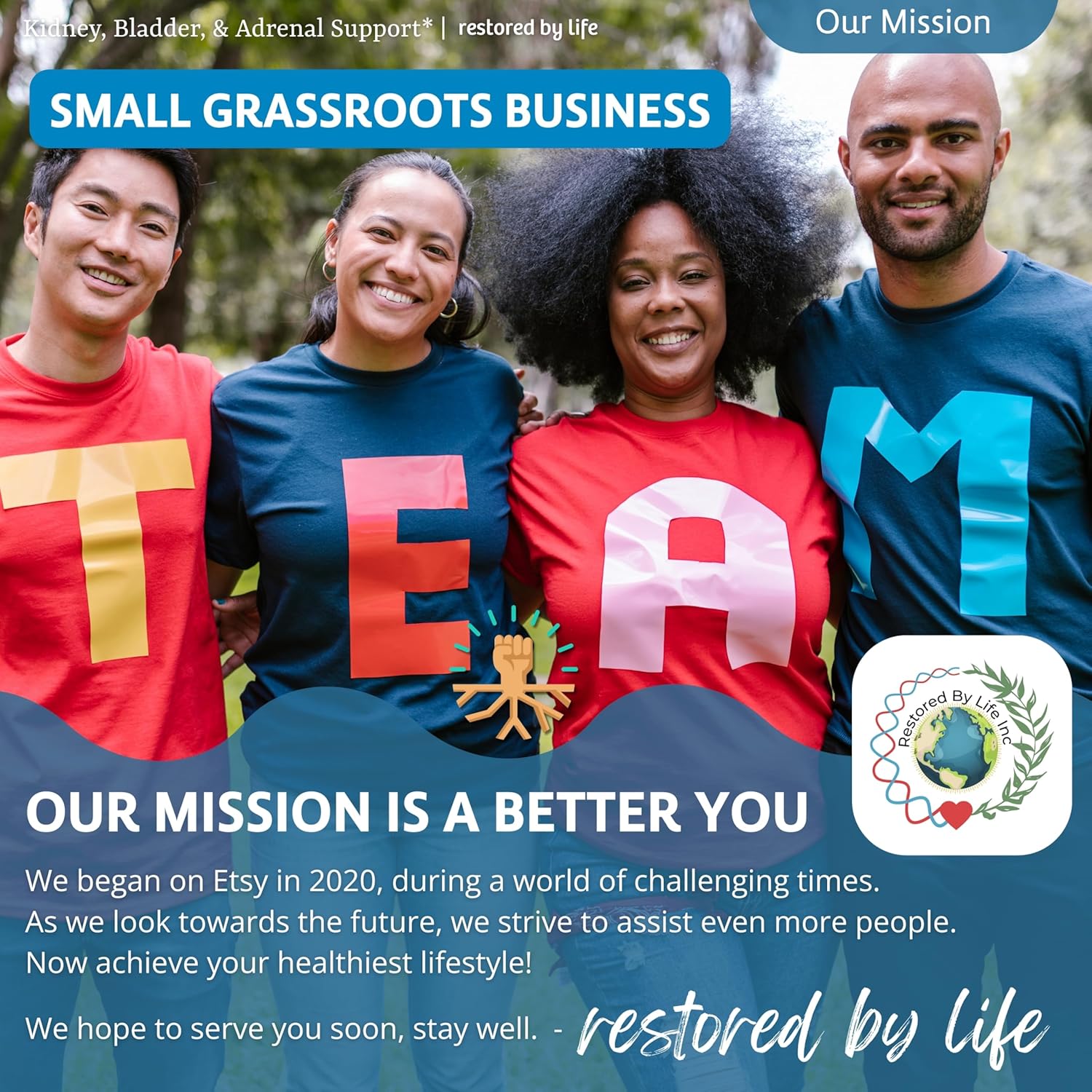 Natural Support for Kidney, Bladder, and Adrenal Health - Restored By Life