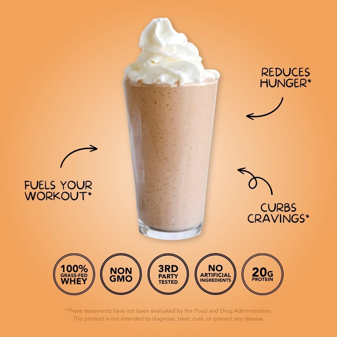 Natural Sweetened Chocolate Peanut Butter Whey Protein Powder, Cold-Processed with 20g Protein - 30 Servings