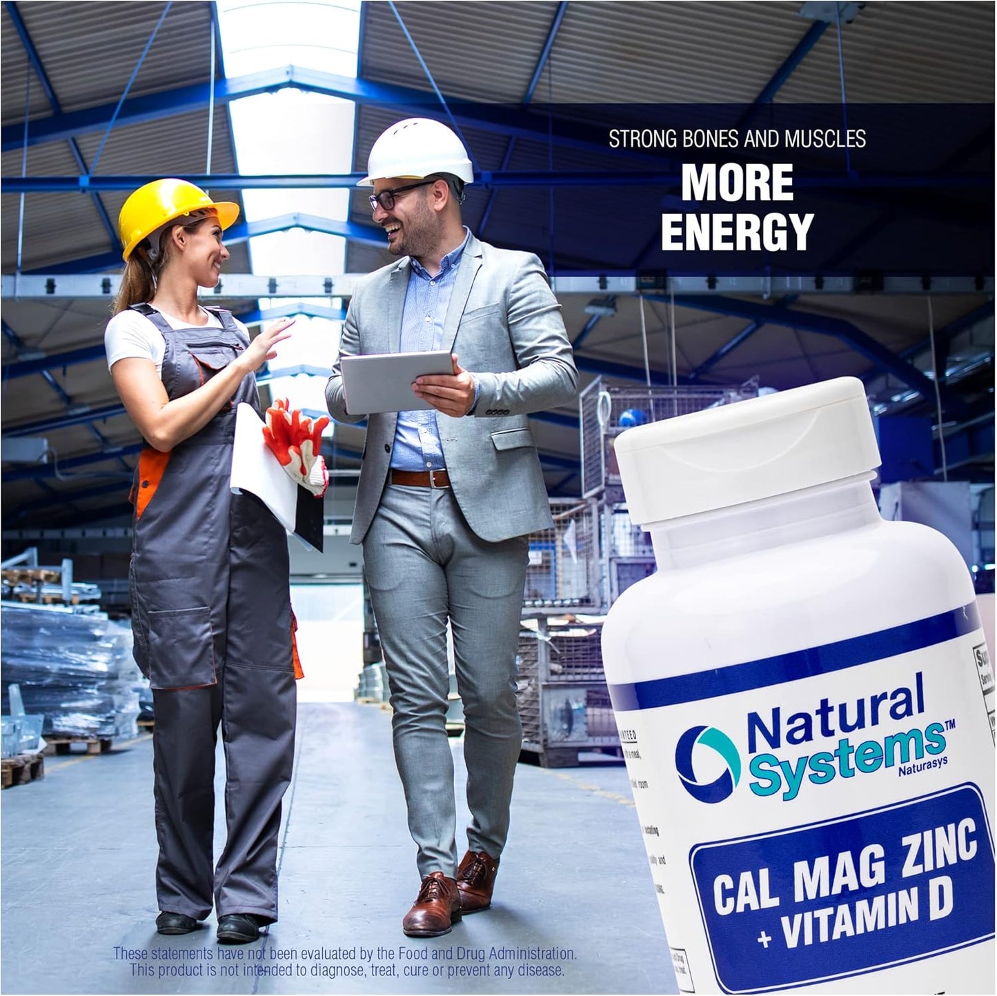 Natural Systems Naturasys Calcium Magnesium Zinc Vitamin D Supplement - 60 Tablets for Immune Support