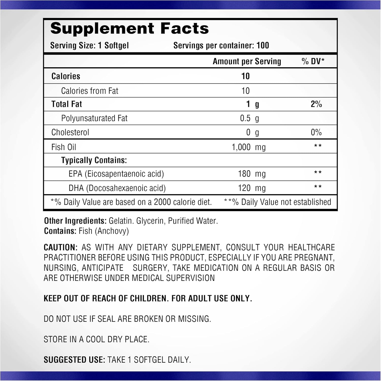 Natural Systems Naturasys Omega 3 1000mg Fish Oil Softgels - Concentrated Supplements for Heart, Eye, Brain, and Joint Support - EPA & DHA Capsules for Daily Diet - 100 Count