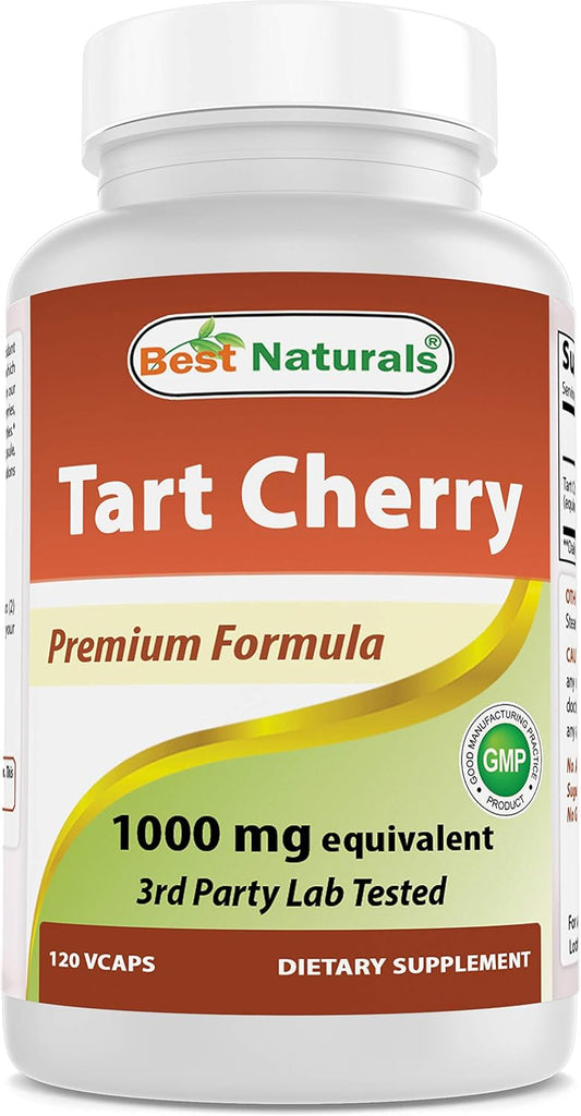 Natural Tart Cherry Extract 1000mg Capsules - Supports Healthy Uric Acid Levels, Joint Function, and Sleep Cycle - Non-GMO - 120 Count