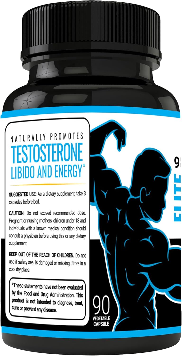 Natural Testosterone Libido & Energy Booster for Muscle Mass & Stamina - Veggie Capsules