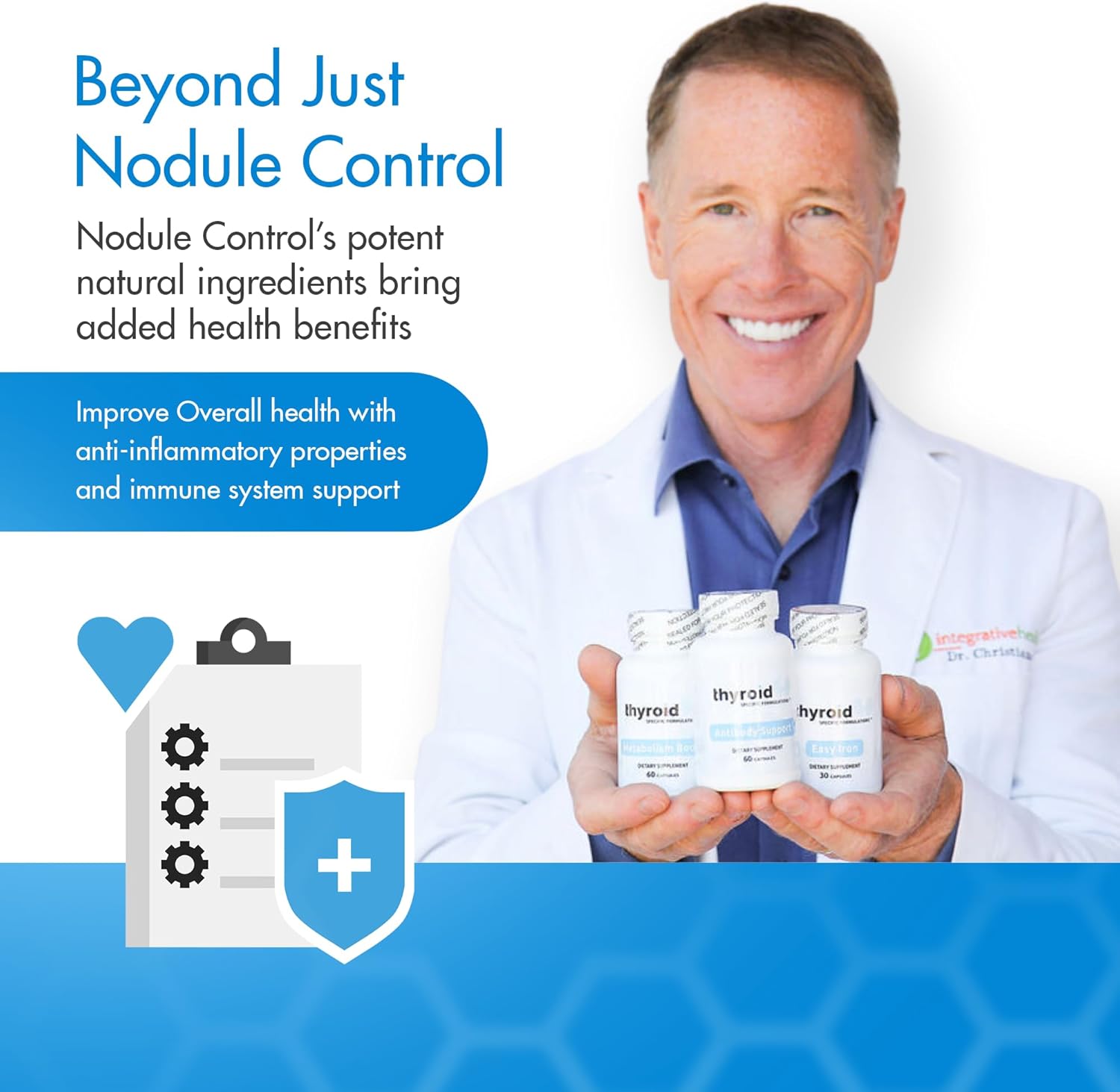 Natural Thyroid Nodule Control with Spirulina, Boswellia, Turmeric, Inositol, Selenium, Prunella - Doctor Formulated Thyroid Support Formula