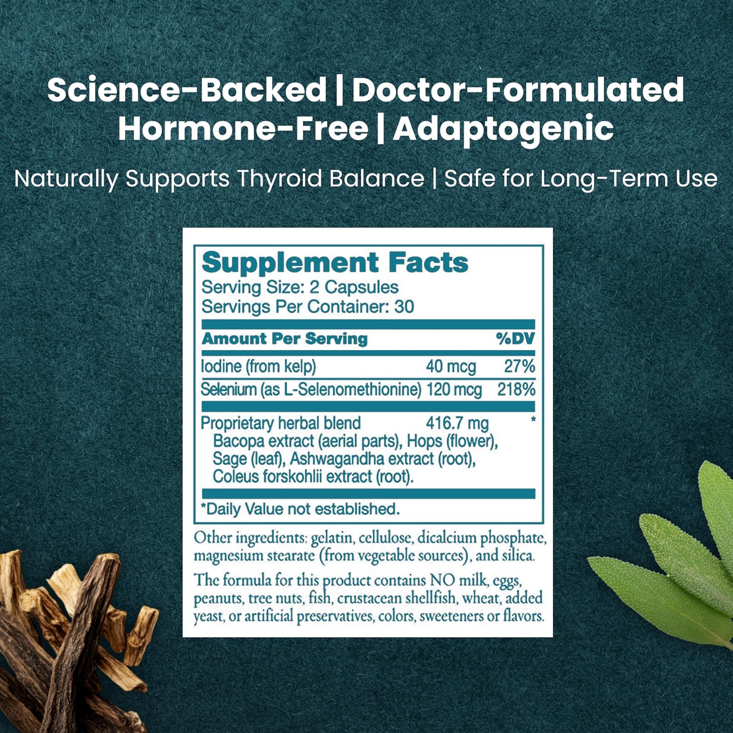 Natural Thyroid Supplement for Women - T-Balance Plus by Women's Health Network, 60 Capsules for Subclinical Hypothyroidism