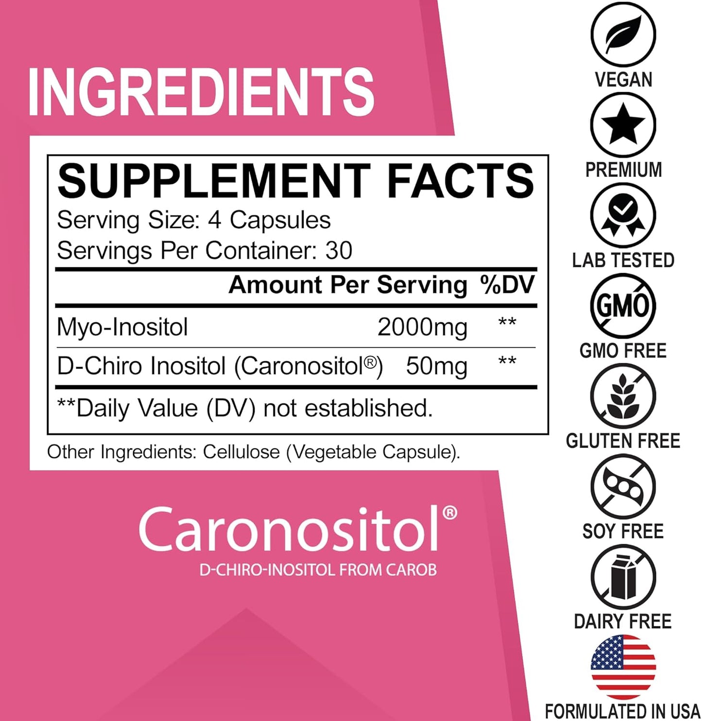 Natural Thyroid Support Capsules with Myo-Inositol & D-Chiro Inositol - Hormone Balance for Women & Menstrual Cycle - Metabolism & Mood Boost