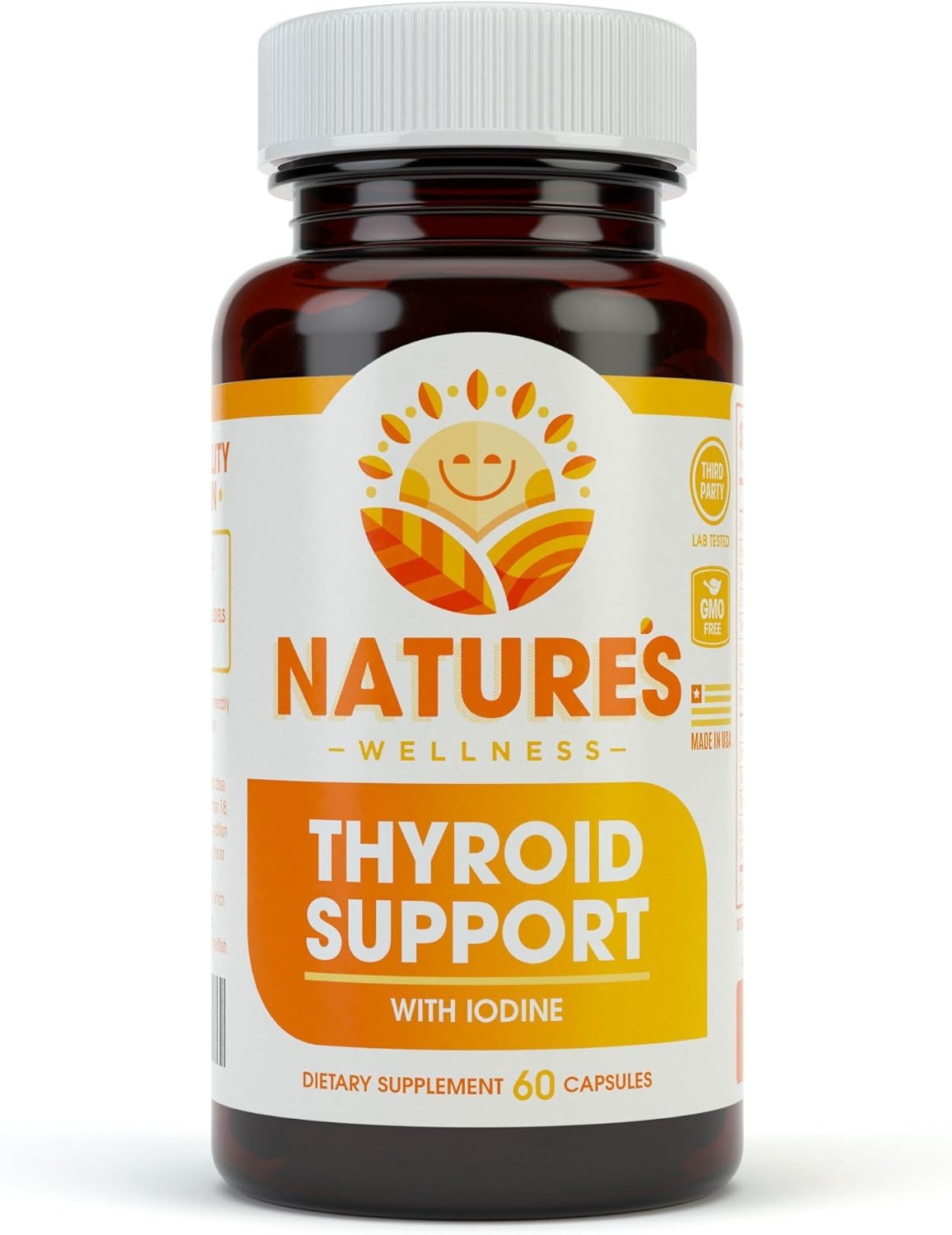 Natural Thyroid Support Complex with Iodine for Energy, Weight Loss, Metabolism, Fatigue & Brain Function - Health Supplement with L-Tyrosine, Selenium, Kelp, Bladderwrack, Ashwagandha.