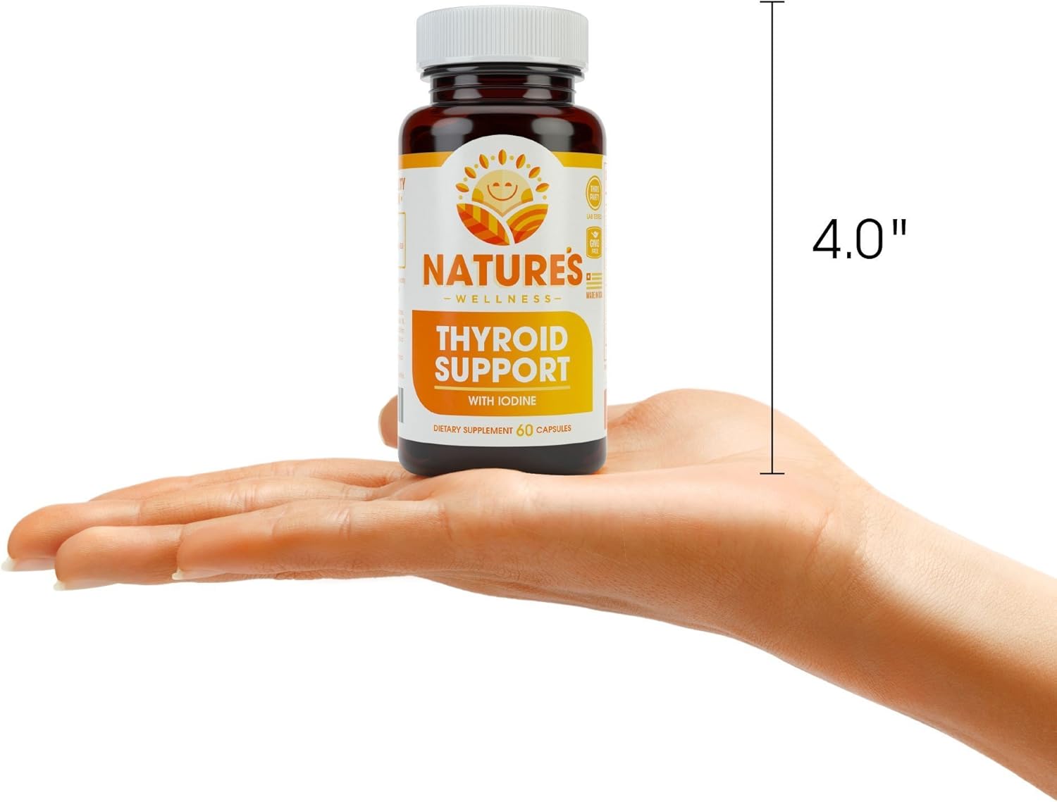 Natural Thyroid Support Complex with Iodine for Energy, Weight Loss, Metabolism, Fatigue & Brain Function - Health Supplement with L-Tyrosine, Selenium, Kelp, Bladderwrack, Ashwagandha.