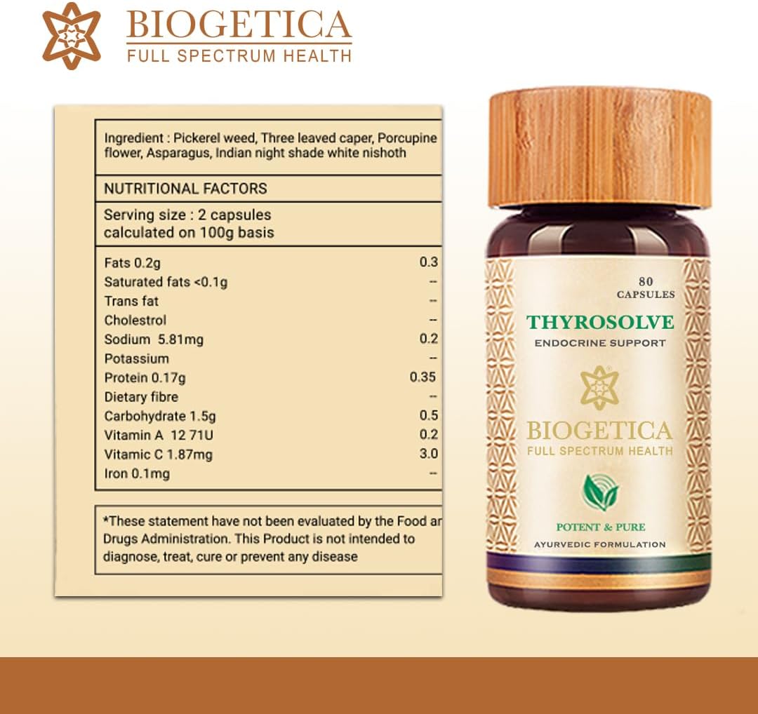 Natural Thyroid Support Supplement - Vegan Ayurveda Formula - GMO-Free - 80 Capsules
