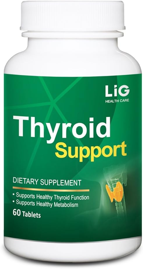 Natural Thyroid Support Supplement for Goiter & Hashimoto's Thyroiditis - Balance Hormones & Support Thyroid Function - LIG Health Care