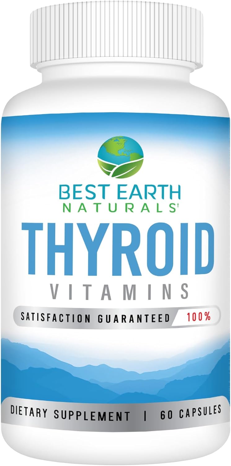 Natural Thyroid Support Supplement for Women and Men - 60 Capsules by Best Earth Naturals