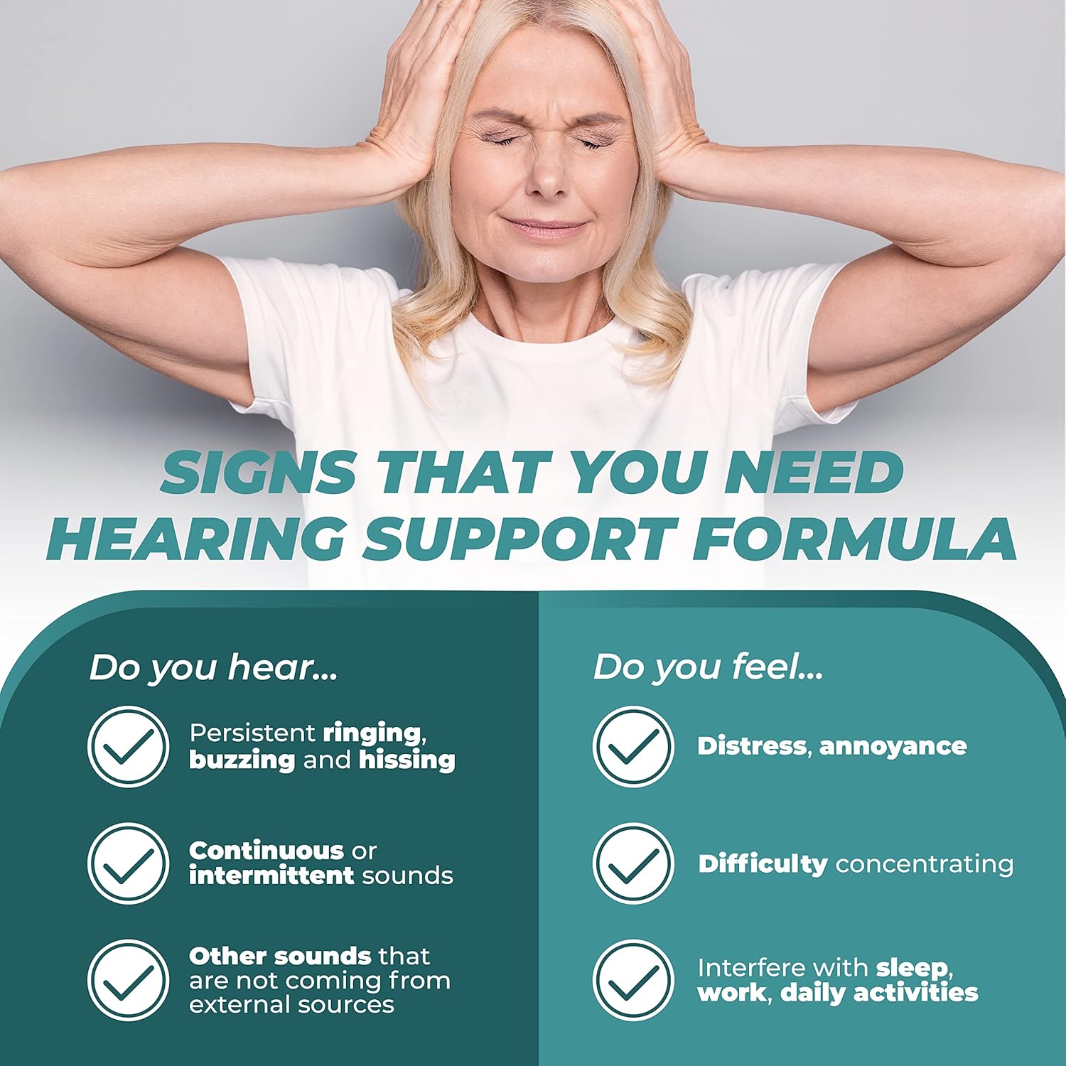 Natural Tinnitus Relief Formula with Flavonoids & Vitamins - Hearing Support Supplement for Ringing Ears - 1 Bottle by PUREHEALTH RESEARCH
