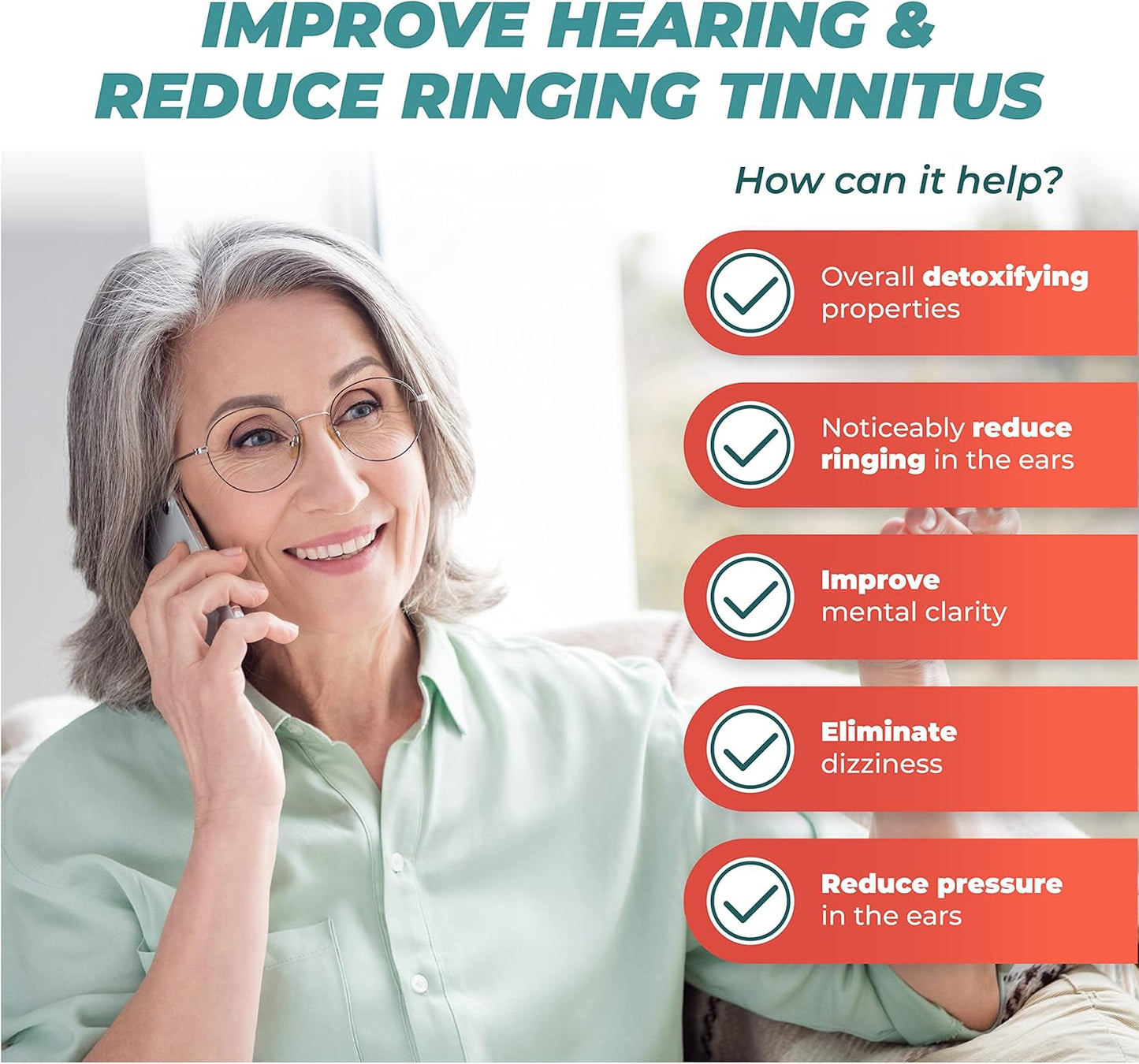 Natural Tinnitus Relief Formula with Flavonoids & Vitamins - Hearing Support Supplement for Ringing Ears - 1 Bottle by PUREHEALTH RESEARCH