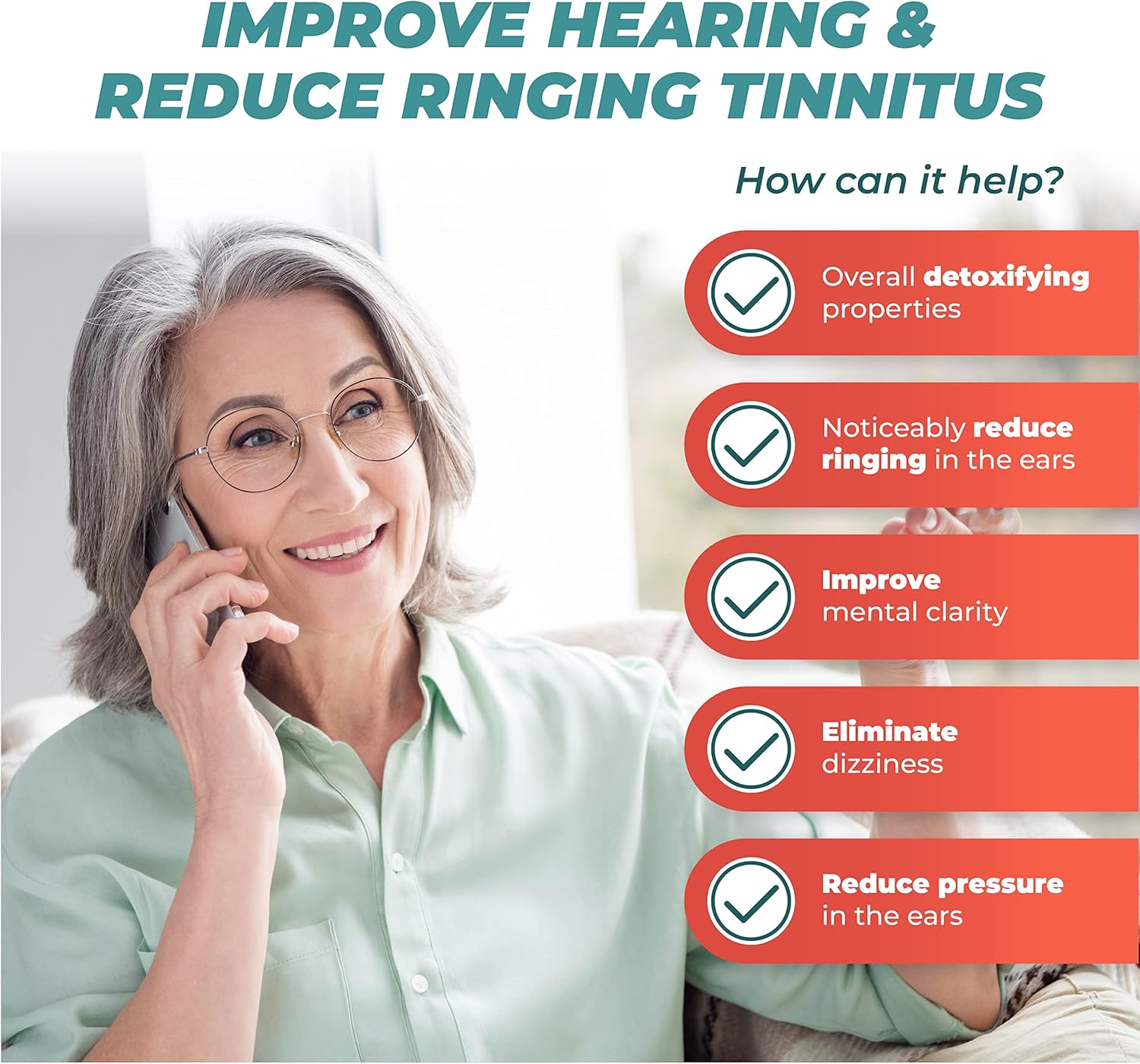 Natural Tinnitus Relief Formula with Flavonoids & Vitamins - Hearing Support Supplement for Ringing Ears - 1 Bottle by PUREHEALTH RESEARCH