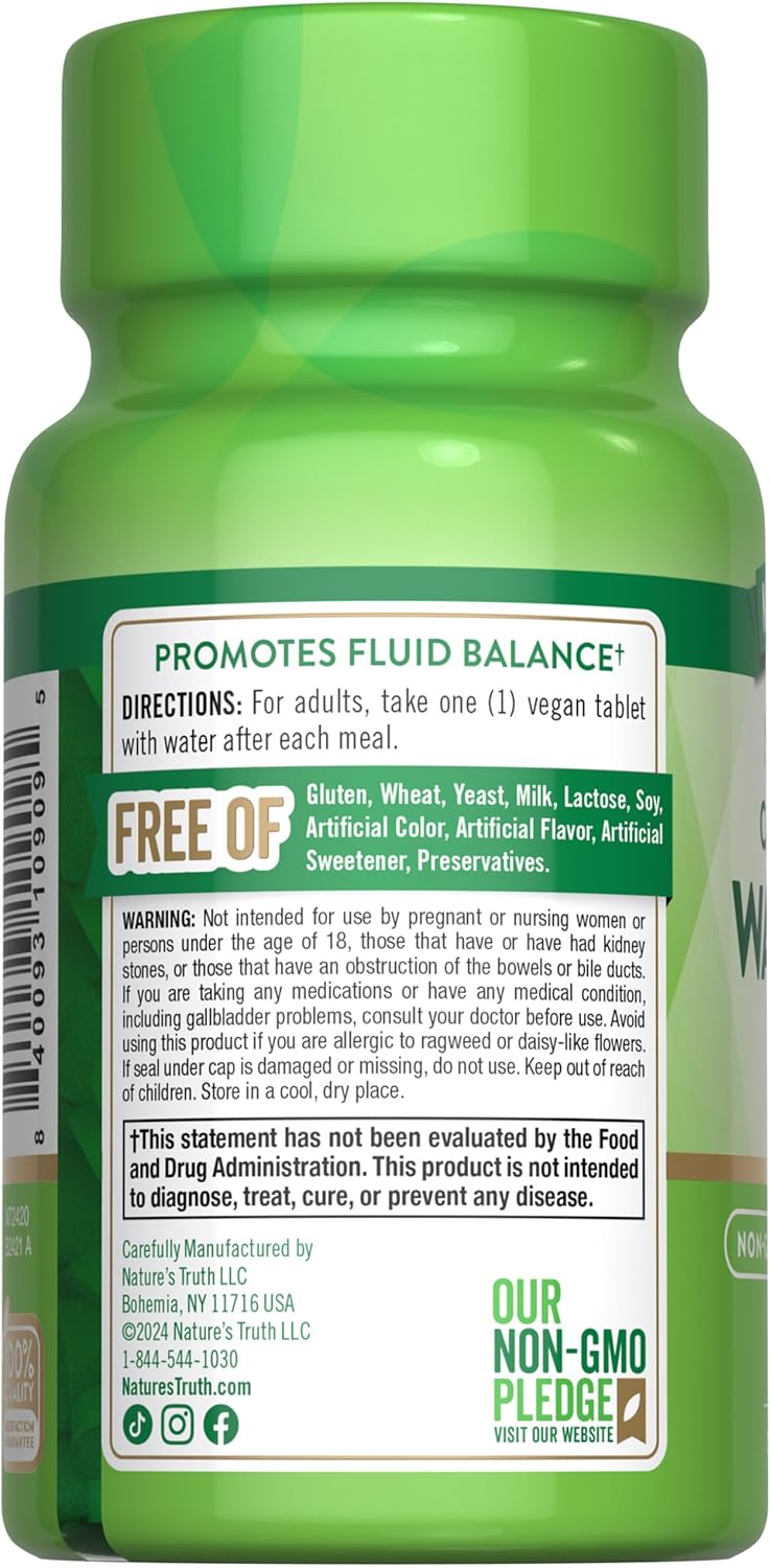 Natural Truth Super Strength Water Pill with Potassium - 90 Count, Caffeine-Free, Vegan, Non-GMO, Gluten-Free
