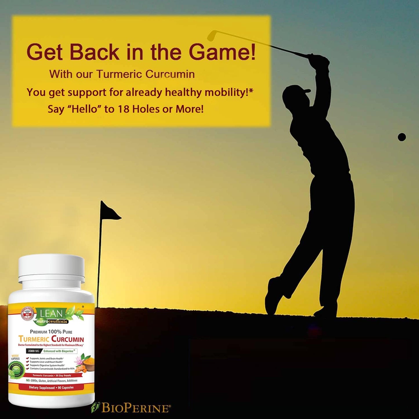 Natural Turmeric Curcumin with Bioperine 2300mg - Joint, Liver, Heart Support - Metabolism Boost - 90 Capsules