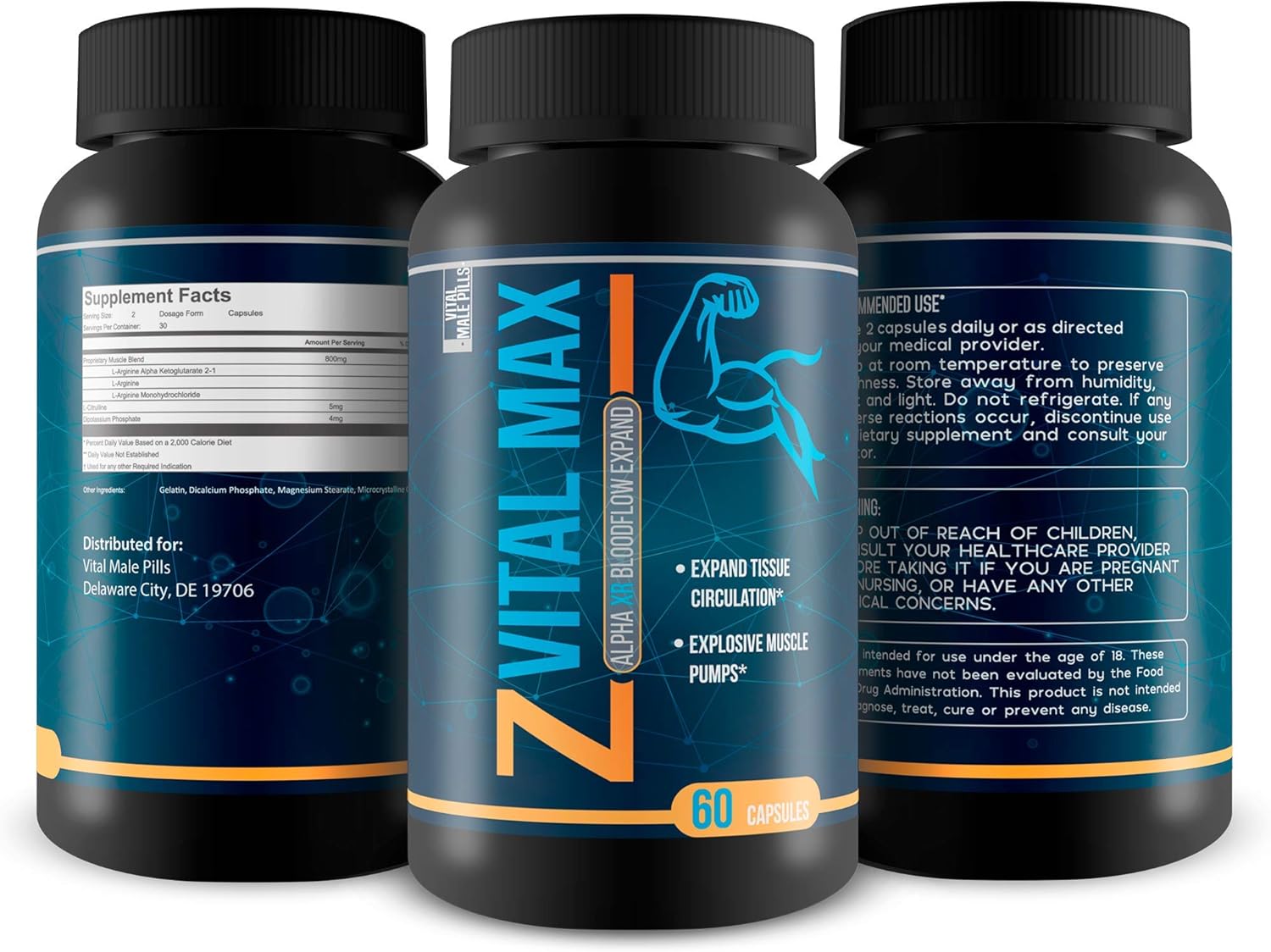 Natural Vasodilator Pills for Men - Boost Blood Flow and Expand Veins with L-Arginine - Increase Energy and Performance for Workouts and Activities