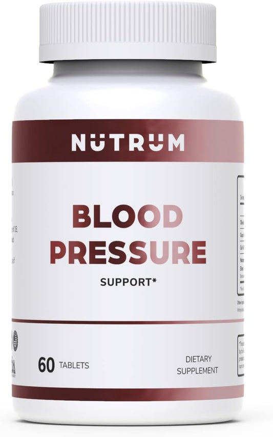 Natural Vegan Blood Pressure Support Supplement with Olive Leaf, Grape Seed, and Garlic - 60 Tablets for Heart Health