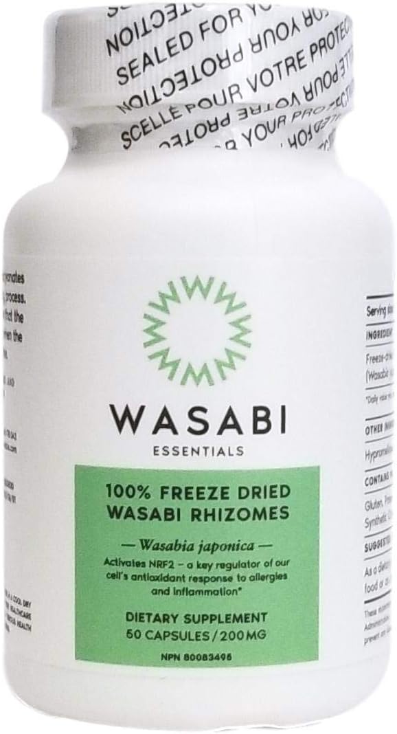 Natural Wasabi Rhizomes Capsules for Holistic Health - 50 Count