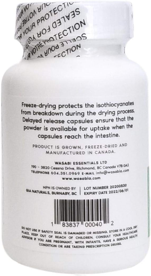 Natural Wasabi Rhizomes Capsules for Holistic Health - 50 Count