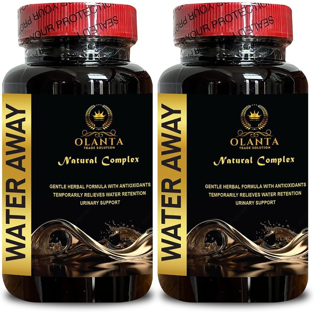 Natural Water Away Pills for Fast Bloating Relief - Water Diet Pills for Water Retention, Vitamins for Water Balance - 2 Bottles