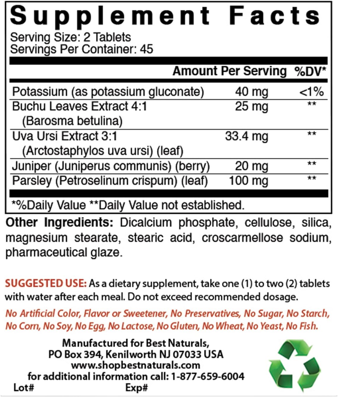 Natural Water Pill with Potassium 90 Tablets - Supports Water Retention Elimination - Diuretic Formula