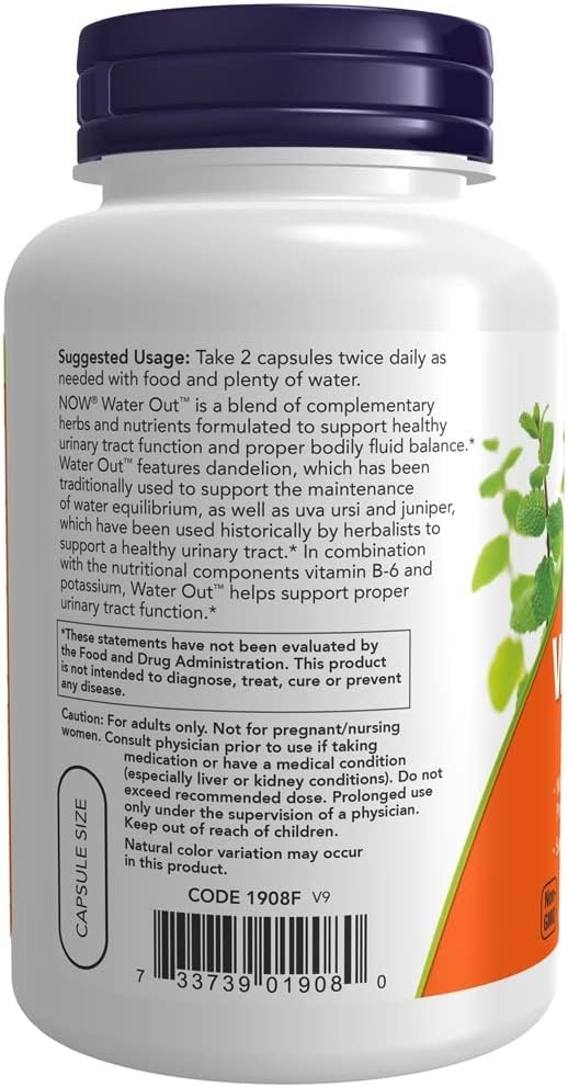 Natural Water Retention Relief Capsules - 100 Vegetarian Capsules by NOW Foods