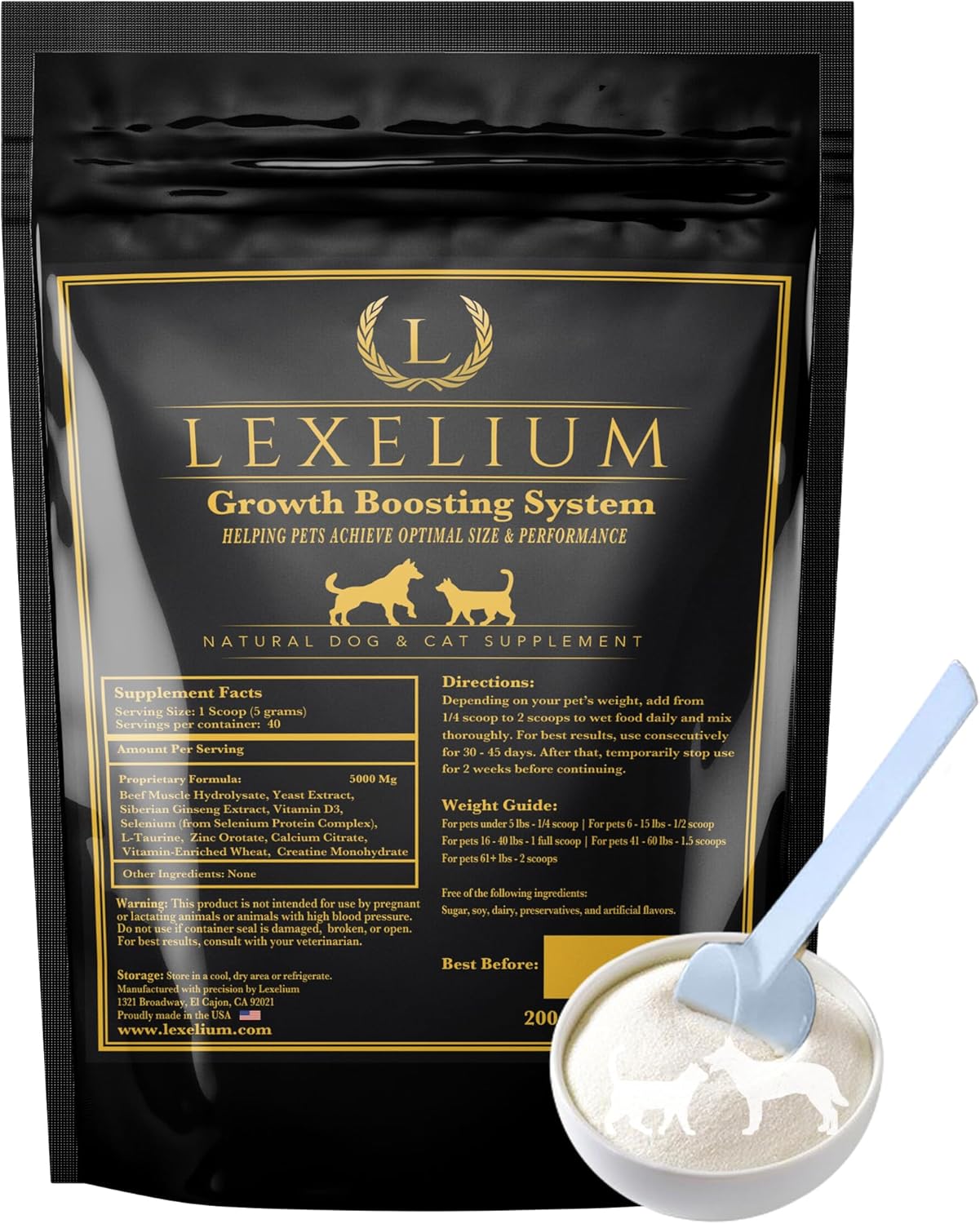 Natural Weight Gainer Supplement for Dogs & Cats - Muscle Building & Appetite Stimulation - Boost Immunity - 200g